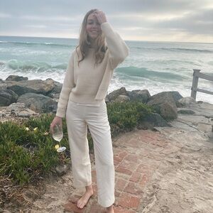 Ann Taylor White Silk Pants